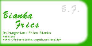 bianka frics business card